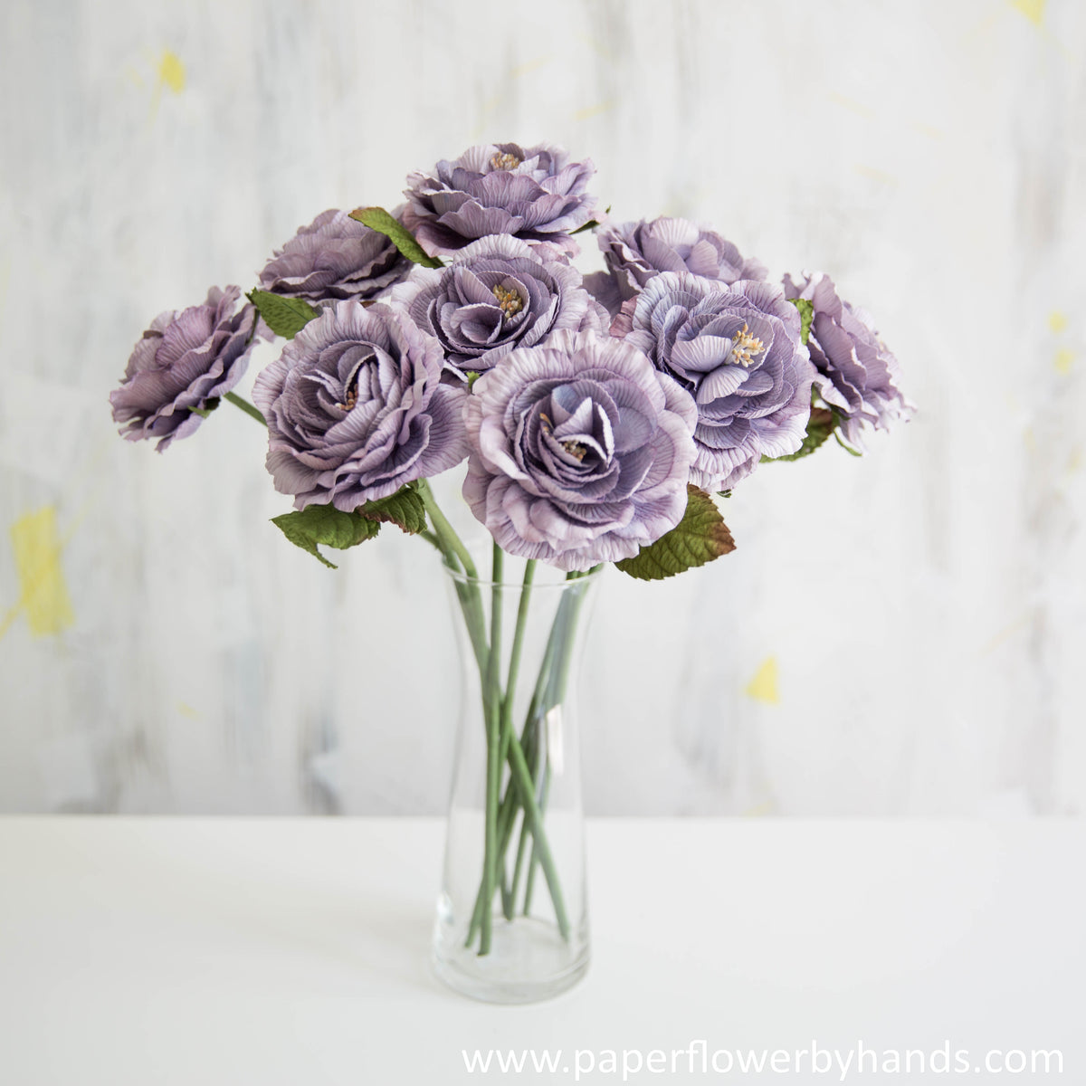 Ultra Violet English Rose – By Hands, paper flowers