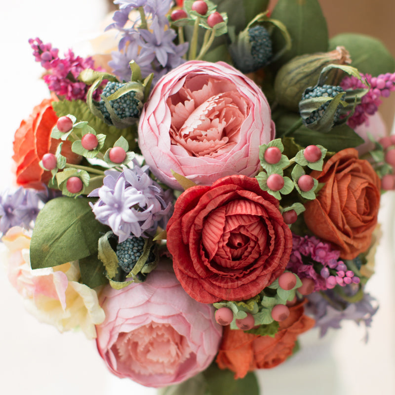 Freshness bright bridal bouquet || crimson, pink green theme.