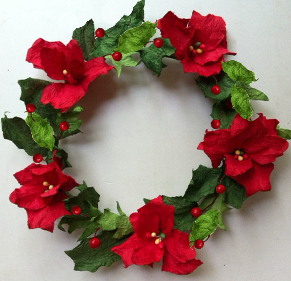 Xmas Red & Green Small Paper Wreath